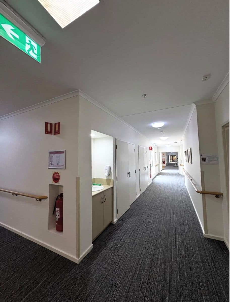 Aged care facility painting South Australia – corridor, doors and ceiling repainted in an occupied home